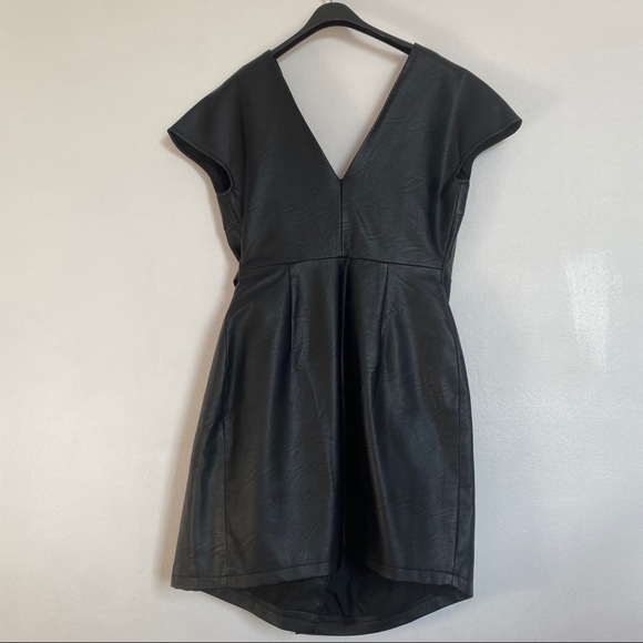 Topshop Faux Leather Wrap dress - Picture 6 of 7